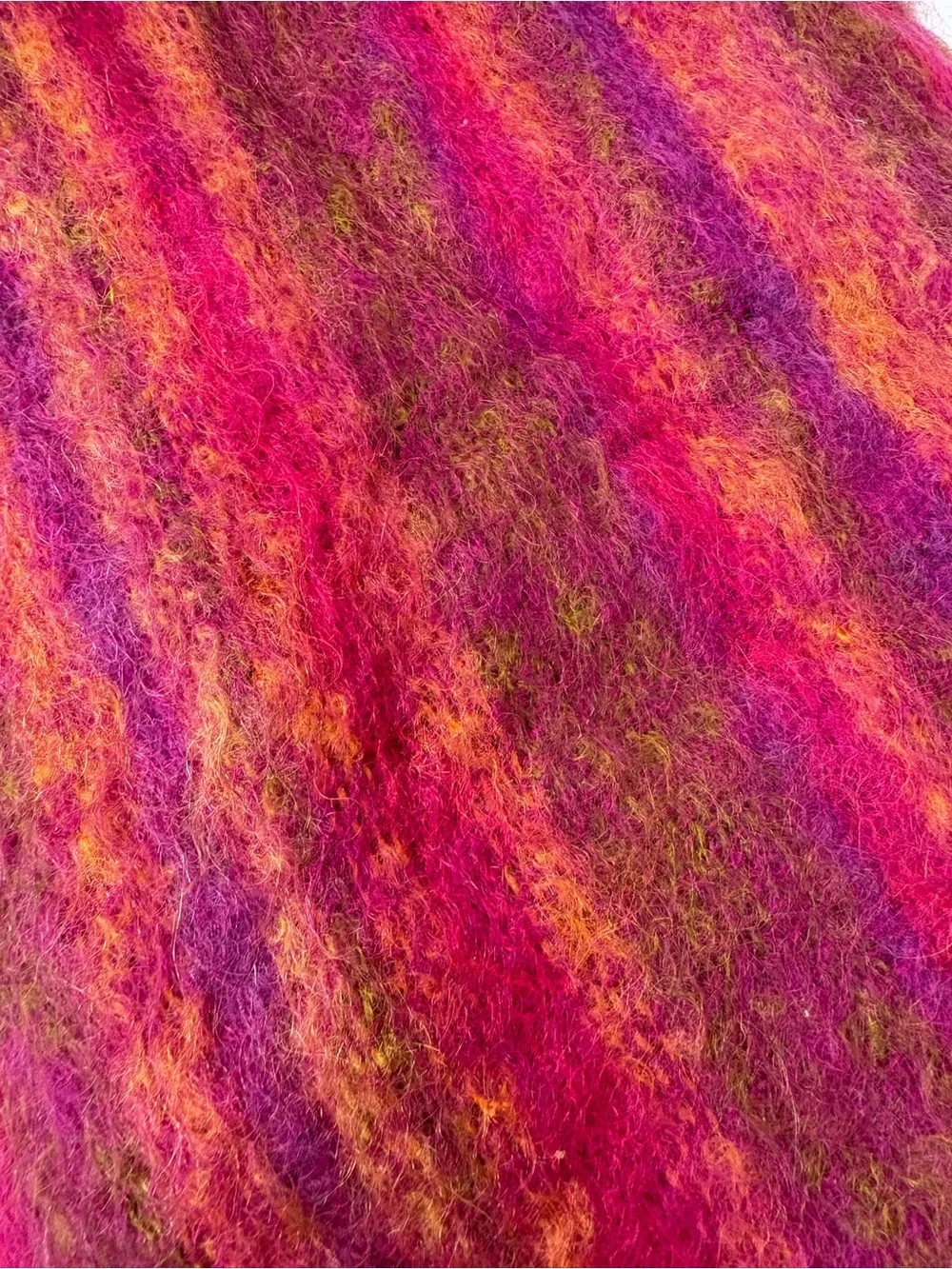 Hudson's Bay Voyageur Mohair‎ Wool Big Scarf Blanket Scotland Pink Purple 21*63